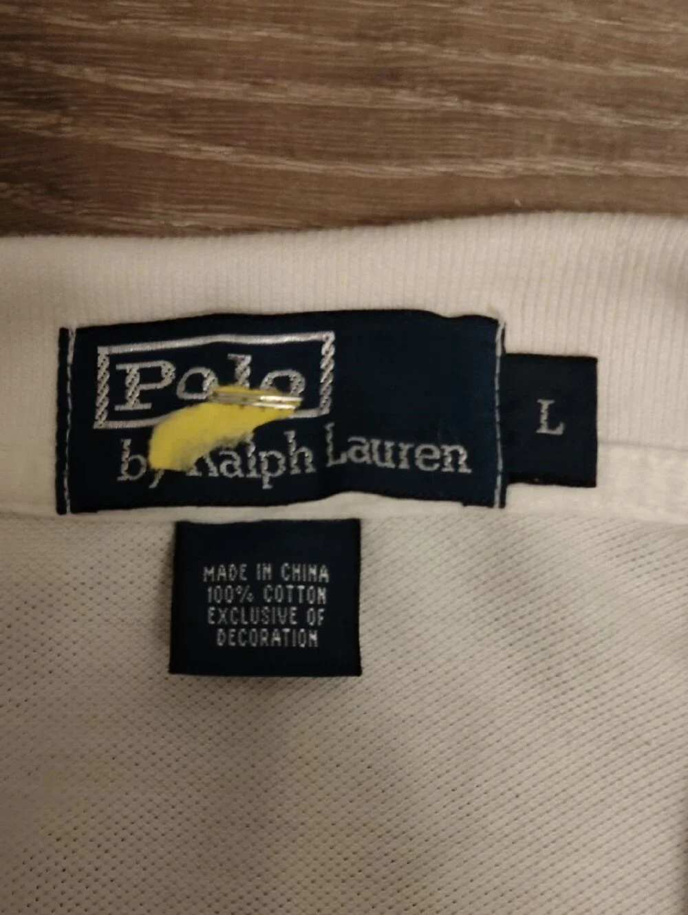 Ralph Lauren Men's Polo Shirt in Cream with Navy Pony